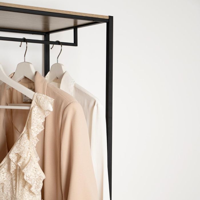 Vinthera Perchero Moa Acero y Madera 90x40x165 cm 3