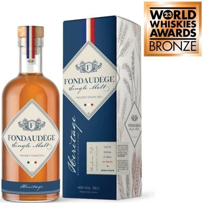 Fondaudege - Héritage - Single Malt - Whisky francés - 40.0% Vol. - 70 cl en estuche