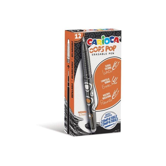 Boligrafo Carioca Oops Pop Borrable Negro Caja De 12