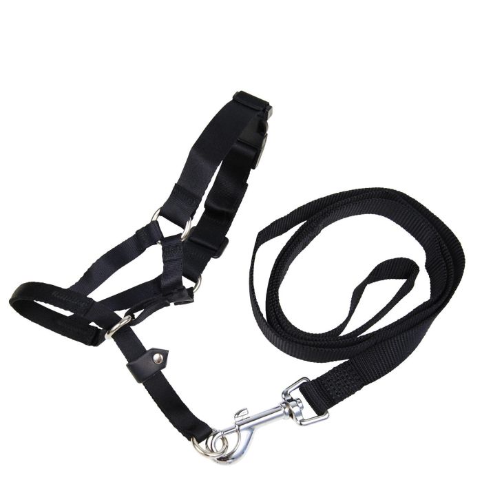 Gloria T-4 Bozal de Entrenamiento para Perro, de Nylon Reforzado y Ajustable, para Corregir el Tiro, hasta 40 kg, Negro