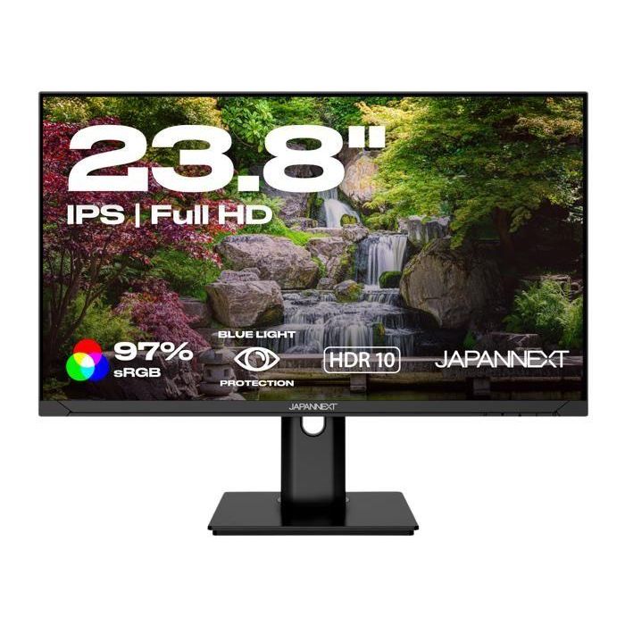 Pantalla para PC - JAPANNEXT - 23.8 FHD - IPS - 60Hz - Soporte ergonómico