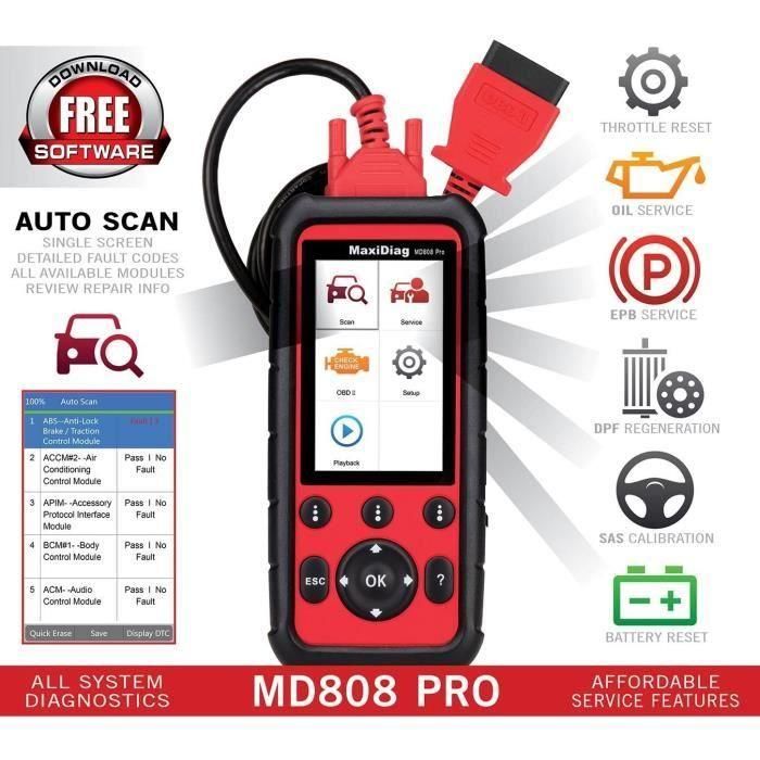 Autel MD808 PRO Caso de diagnóstico-Europa-Versión de soporte en Francia-2 años de garantía 3