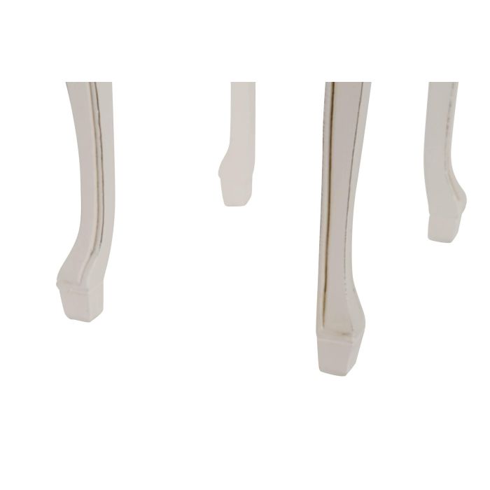 DKD Home Decor Mesita Auxiliar Tradicional Blanco Marron Paulownia Set de 3 40 x 60 x 66 cm 3