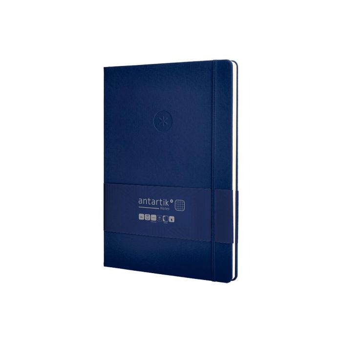 Cuaderno Con Gomilla Antartik Notes Tapa Dura A4 Hojas Cuadricula Azul Marino 100 Hojas 80 gr Fsc 3