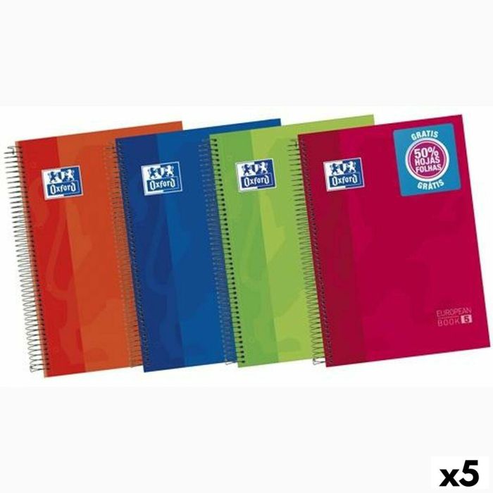 Cuaderno Oxford Multicolor A4 120 Hojas (5 Unidades) Cuaderno Oxford Multicolor A4 120 Hojas (5 Unidades)