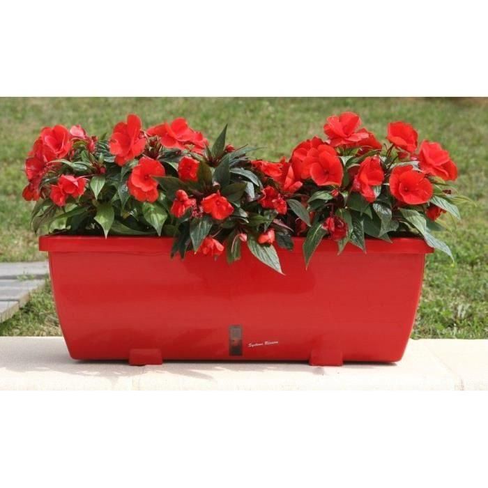 Riviera RIV1687434768649 Jardinera EVA, Juego de 2 maceteros de Plástico, 57 cm, Rojo 1