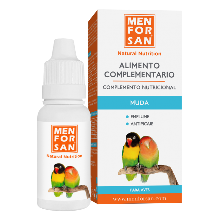 Men For San Alimento Complementario Muda Aves 30 mL - Suplemento con Vitaminas B, E, C y Metionina para Crecimiento Óptimo de Plumas