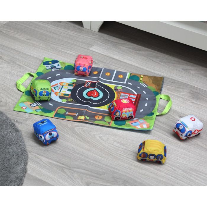 KioKids Circuito de Coches Manta de Actividades Textil con 6 Vehículos Blanditos Convertible en Bolsa Portátil Multicolor +12 meses 0 KioKids Circuito de Coches Manta de Actividades Textil con 6 Vehículos Blanditos Convertible en Bolsa Portátil Multicolor +12 meses 0