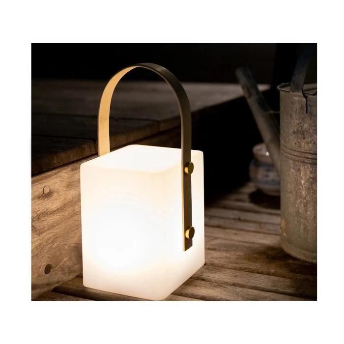 TIKY Farol inalámbrico con mango de bambú - LED blanco cálido / multicolor regulable - Al 27cm 1 TIKY Farol inalámbrico con mango de bambú - LED blanco cálido / multicolor regulable - Al 27cm 1