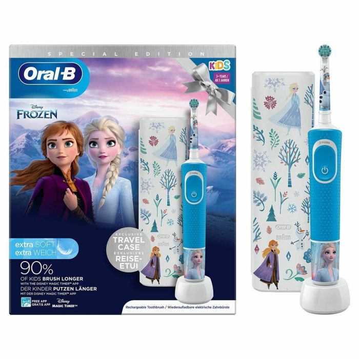 Cepillo de dientes eléctrico - ORAL-B - Niños 1 mango Frozen - 1 cabezal - 1 estuche de viaje - A partir de 3 años 7