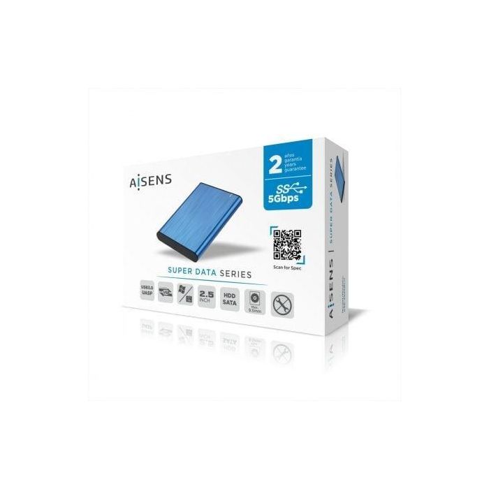 Aisens Caja Externa 2.5" Ase-2525Blu USB 3.0-USB3.1 GEN1 Azul para Discos Duros SATA hasta 9.5mm 4 Aisens Caja Externa 2.5" Ase-2525Blu USB 3.0-USB3.1 GEN1 Azul para Discos Duros SATA hasta 9.5mm 4