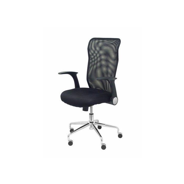 Silla Piqueras Y Crespo Minaya Brazos Retractiles Mecanismo Basculante Ergonomica Respaldo Malla Transpirable Negra Y Asiento Tapizado En Tejido 3D Negra
