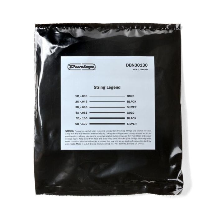 DUNLOP Juego Bajo Nickel 6 St. 30-130 Cuerdas para Bajo Eléctrico 2