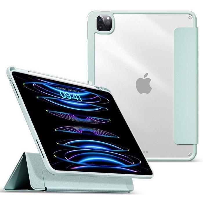 eSTUFF Funda BOSTON para iPad Pro 11 2022/2021 con espejo, compartimento Apple Pencil, TPU/PC - Verde claro