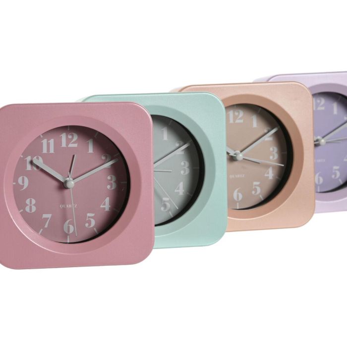 Reloj de Mesa Home ESPRIT Verde Rosa Coral Lila (4 Unidades) 2