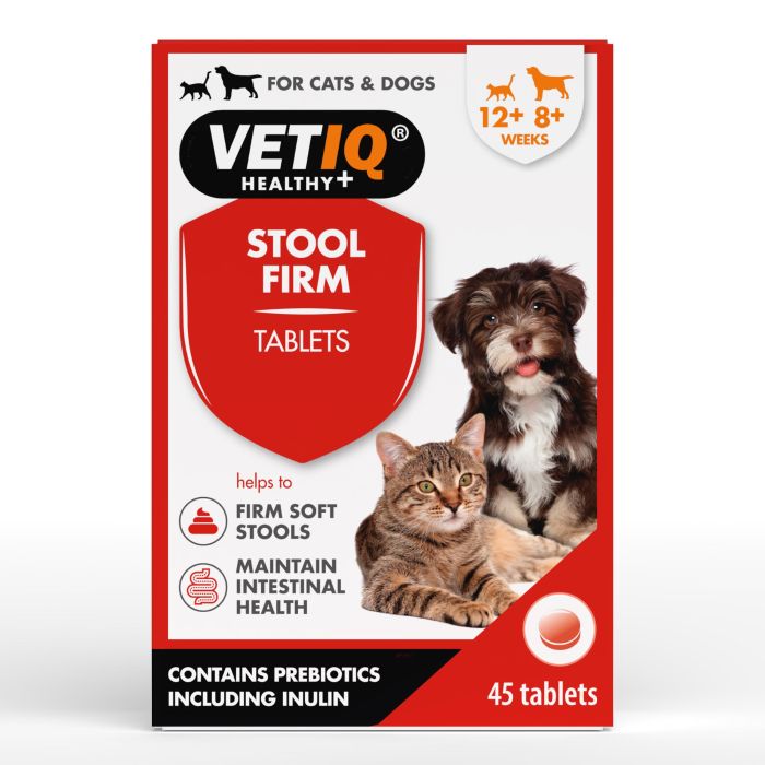 VetIQ Stool Firm - Suplemento para Perros con Heces Blandas, Ayuda a la Firmeza Intestinal con Pectina, Calabaza y Prebióticos