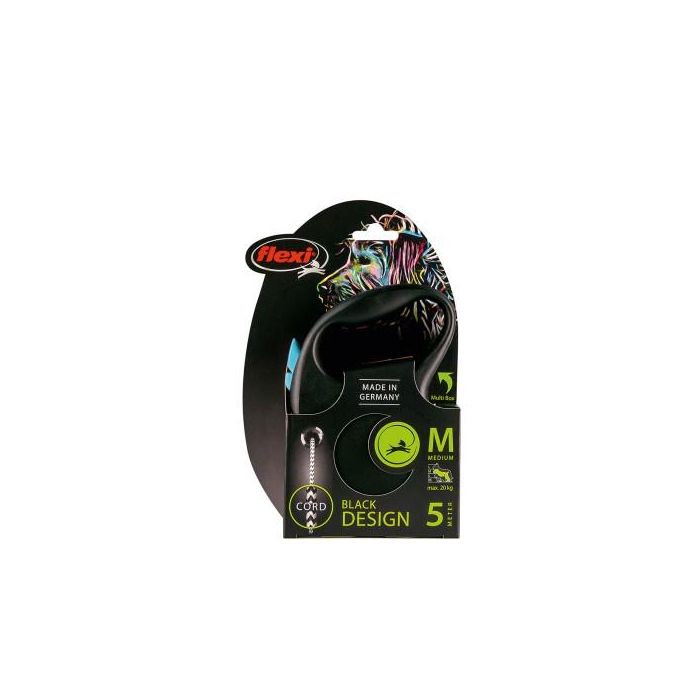 Flexi Correa Black Design M Cordón 5M Azul para Perros