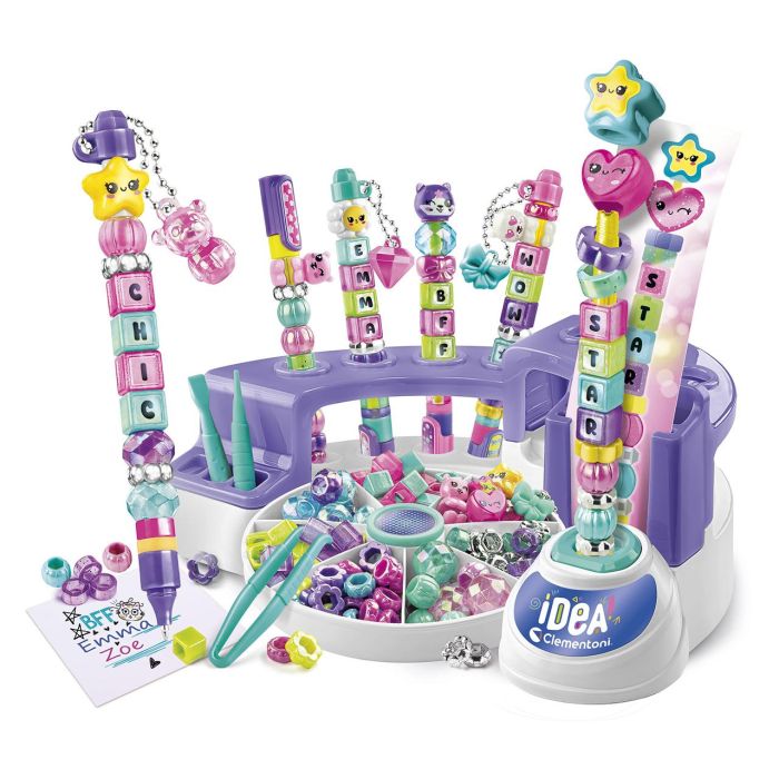 Clementoni Laboratorio Bolígrafos Creator Message para crear tus bolígrafos personalizados con letras, cuentas, pegatinas y personajes +6 años 1