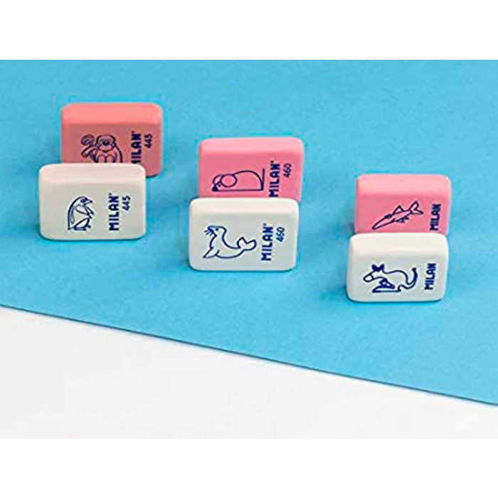 Milan Goma de borrar 445 Blister de 5 unidades para Lápiz, Suave tipo 'miga de pan' 2 Milan Goma de borrar 445 Blister de 5 unidades para Lápiz, Suave tipo 'miga de pan' 2