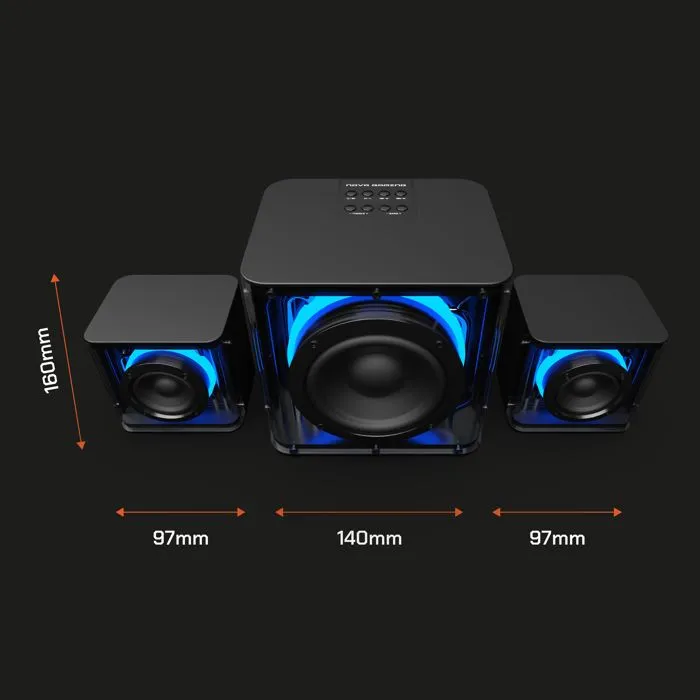Nova Gaming Serpentis Altavoces para Juegos, LED RGB, Negro - NOV3700527313955