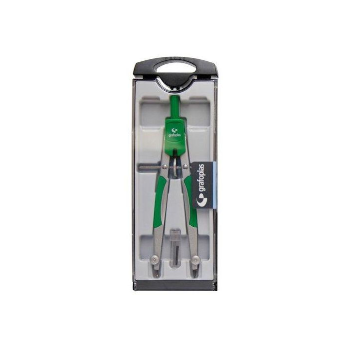 Compas Grafoplas Micrometrico Verde Con Minas