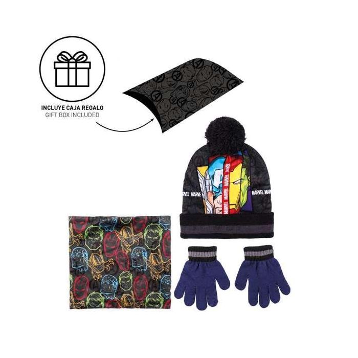 Cerdá Conjunto 3 Piezas Snood Oficial Marvel Avengers para Niños, Gris, Edad 3-12 Años, Acrílico y Poliéster 4