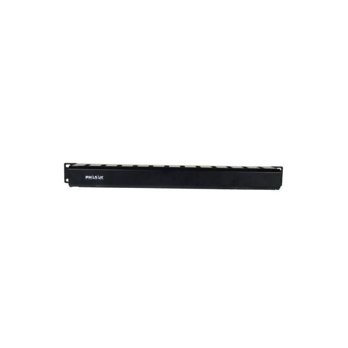 PHASAK Panel frontal guia cables 19" 1U con cepillo PHASAK negro 1 PHASAK Panel frontal guia cables 19" 1U con cepillo PHASAK negro 1
