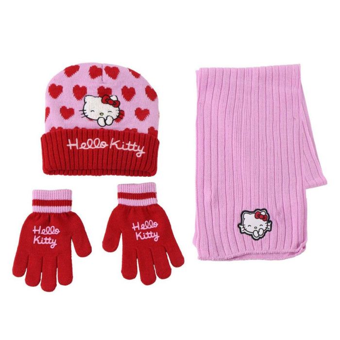 Gorro, Bufanda y Guantes Hello Kitty Rosa 3 Piezas 0 Gorro, Bufanda y Guantes Hello Kitty Rosa 3 Piezas 0