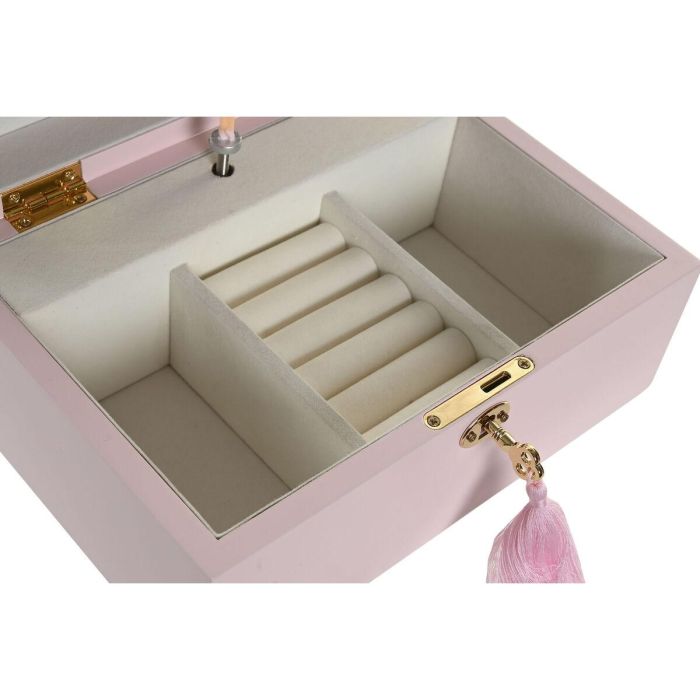 DKD Home Decor Joyero Romantico Rosa 15 x 10 x 21 cm Madera y Espejo Musical 4 DKD Home Decor Joyero Romantico Rosa 15 x 10 x 21 cm Madera y Espejo Musical 4