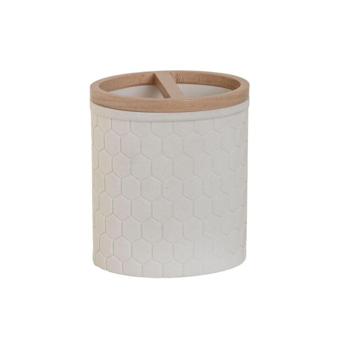 Vaso DKD Home Decor Blanco Natural 7 x 11 x 9.5 cm