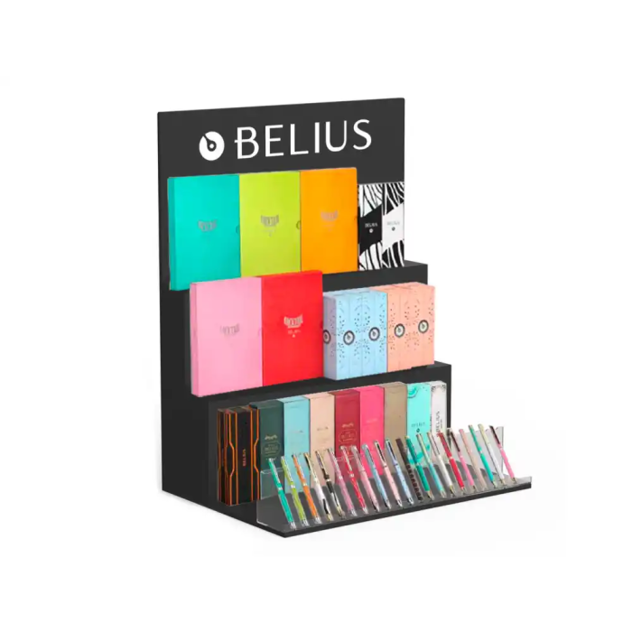Belius Expositor Bolígrafo Negro 36 Piezas 3 Niveles MDF 600x420x750 mm 1