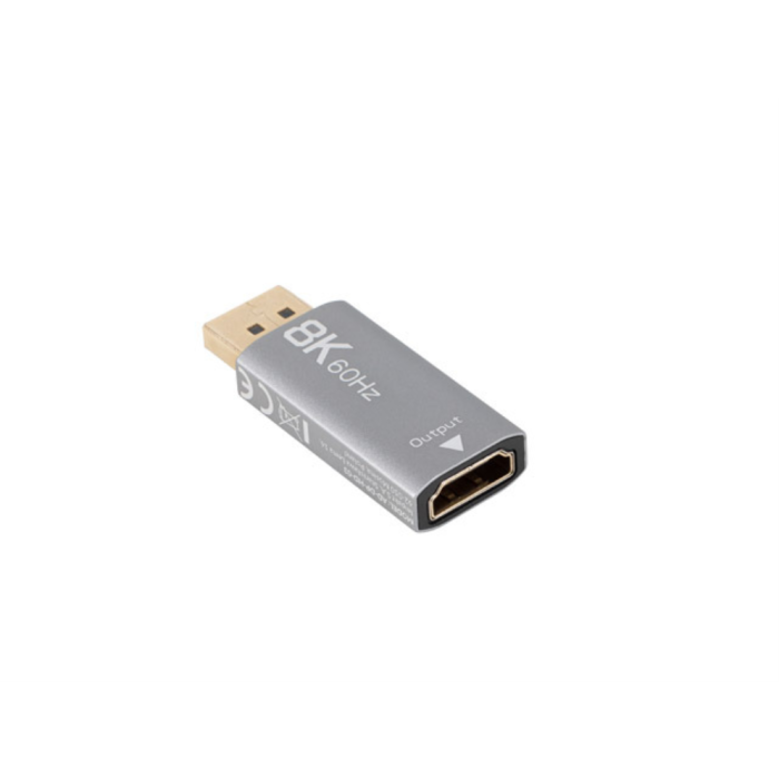 Lanberg Adaptador DisplayPort 1.4 a HDMI 2.1 - Soporte 8K 4K 240Hz 48Gbps Macho/Hembra Chapado Oro Conexión Directa Plata 3 Lanberg Adaptador DisplayPort 1.4 a HDMI 2.1 - Soporte 8K 4K 240Hz 48Gbps Macho/Hembra Chapado Oro Conexión Directa Plata 3