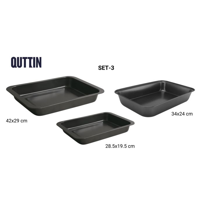 Set de 3 bandejas rectangulares Inde 28.5x19.5 cm, 34x24 cm, 42x29 cm Quttin (6 Cajas) 6 Set de 3 bandejas rectangulares Inde 28.5x19.5 cm, 34x24 cm, 42x29 cm Quttin (6 Cajas) 6