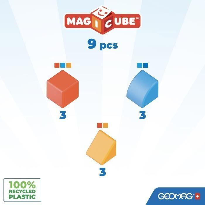 Bloques magnéticos - GEOMAG - Magicube 208 - 9 piezas - Varias formas - Animales - Plástico reciclado 1 Bloques magnéticos - GEOMAG - Magicube 208 - 9 piezas - Varias formas - Animales - Plástico reciclado 1