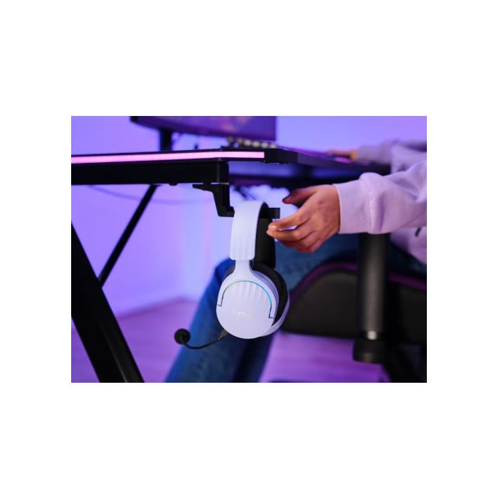 Trust GXT491P Fayzo Auriculares Gaming Inalámbricos Dual (USB 2.4 GHz/Bluetooth) 7.1 Virtual Púrpura, 22h Batería 10