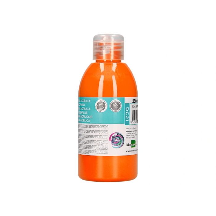 Liderpapel Pintura Acrilica Bote 250 ml Naranja 3