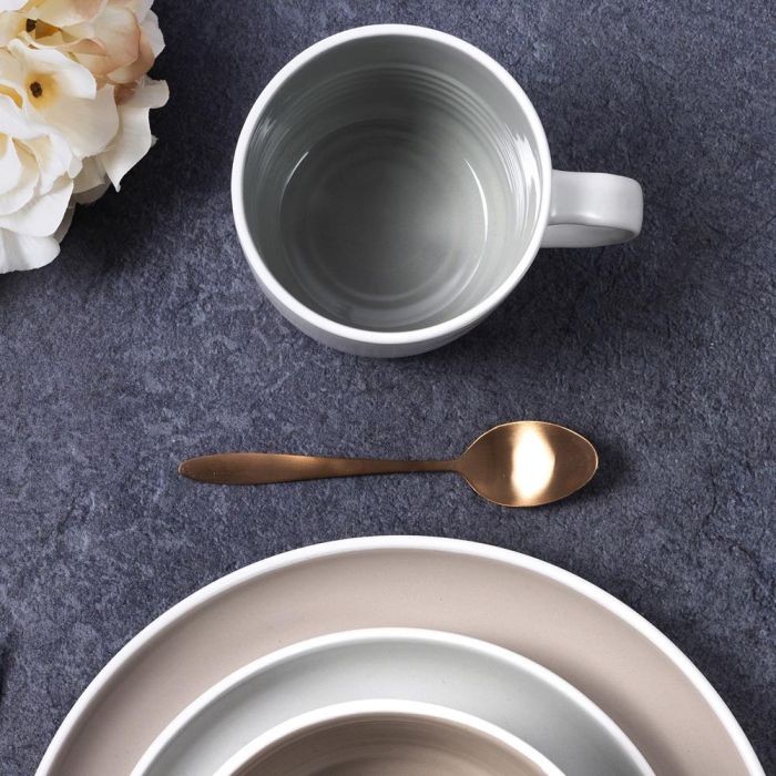 Home Deco Factory Mug Cerámica 400 Ml Gris Bicolor 1