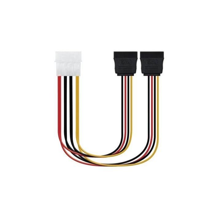 Nanocable 10.19.0101-OEM Cable Duplicador de Alimentación Interna Molex 4-Pin Macho a Doble SATA Hembra de 20 cm para Componentes PC y Discos Duros Nanocable 10.19.0101-OEM Cable Duplicador de Alimentación Interna Molex 4-Pin Macho a Doble SATA Hembra de 20 cm para Componentes PC y Discos Duros