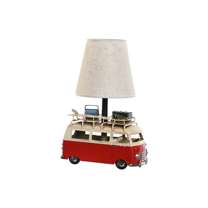 Lámpara de mesa Home ESPRIT Blanco Rojo Lino Metal 20 x 14 x 30 cm 3