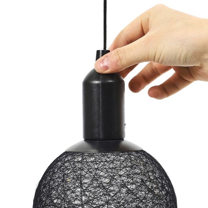 Bola decorativa brillante para colgar negro d15cm 5