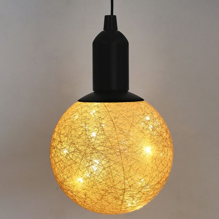 Bola decorativa brillante para colgar beige d15cm 2