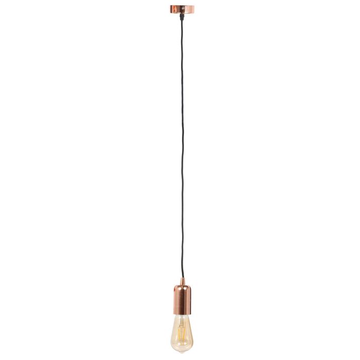 Lampara techo vintage cobre alum. cable negro 1