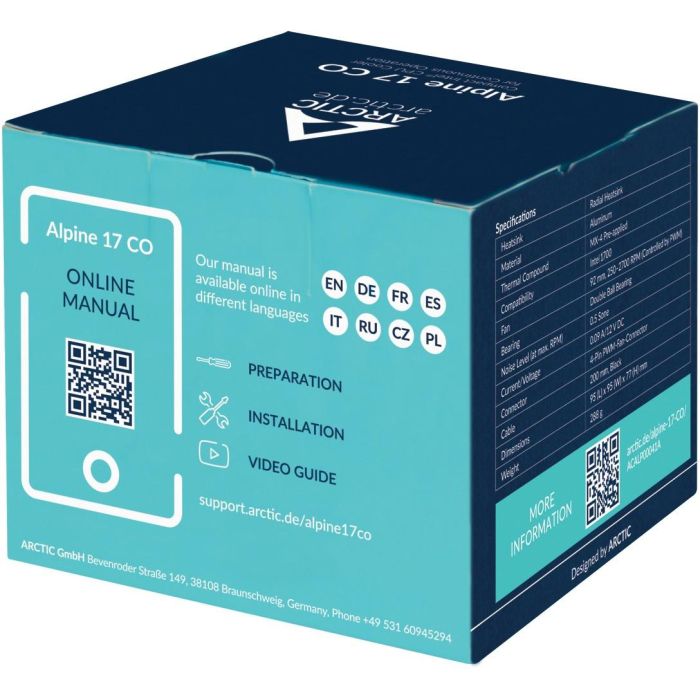 K Cooler Intel Arctic CPC Intel Alpine 17 CO | 1700 7