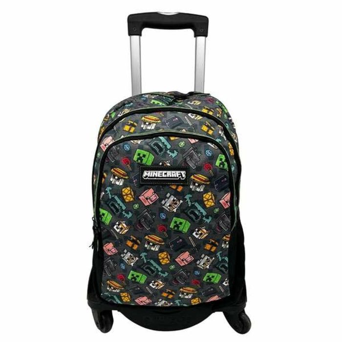 Toybags T963 Mochila Primaria Minecraft Pixel 25 Doble Compartimento Adaptable para Carro Negro con Protección Lateral Toybags T963 Mochila Primaria Minecraft Pixel 25 Doble Compartimento Adaptable para Carro Negro con Protección Lateral