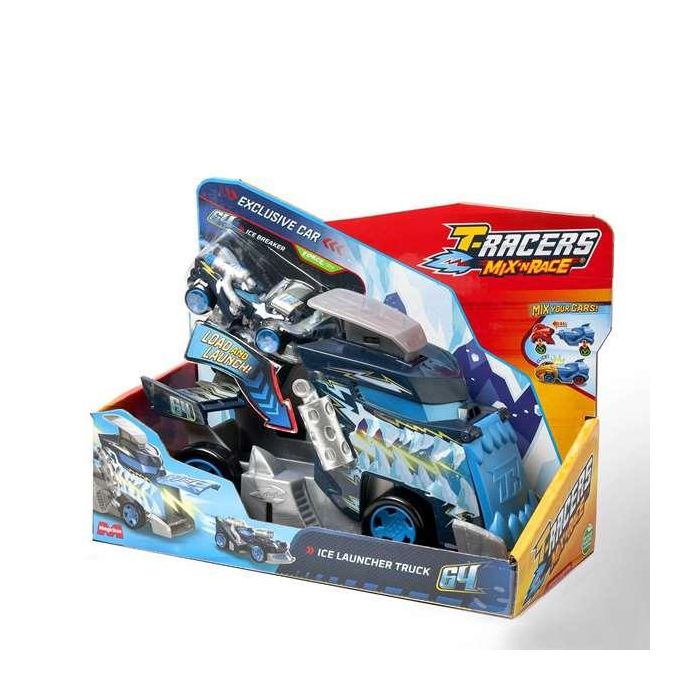 Lanzador launcher truck t-racers mix ‘n race (ice truck o fire truck) incluye coche y banderas 10x16,8x22,5cm - modelos surtidos 1