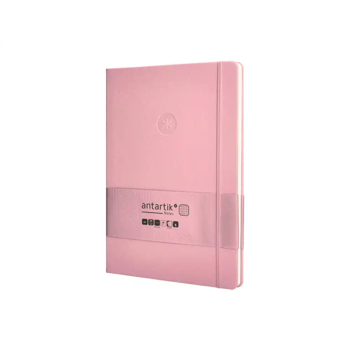 Antartik Cuaderno A4 Tapa Dura Hojas Cuadriculadas Rosa Pastel 100 Hojas 80gr FSC 3