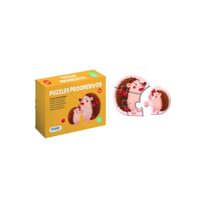 Dohe 65001 Caja 4 Puzzles Progresivos Animales - Puzzle de 4/5 Piezas - A Partir de 2 Años
