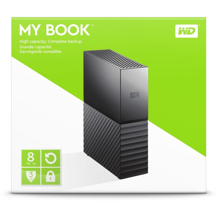 Western Digital WDBBGB0080HBK-EESN Disco Duro Externo My Book 8TB 3.5" USB 3.0 con Copia de Seguridad Automática y Cifrado de Hardware 2