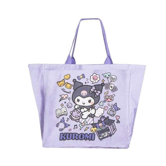 CERDÁ Bolsa Shopping Kuromi Hello Kitty Poliéster/Algodón, Tote Bag 48x43x17cm 1