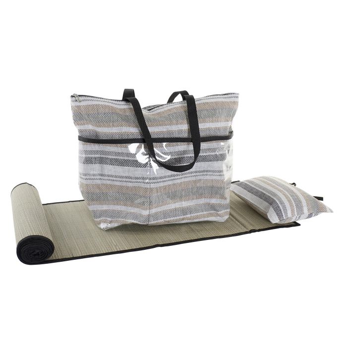 DKD Home Decor Bolso Mediterraneo Gris Verde Menta Set de 3 Piezas (2 Unidades) Lienzo y PVC 23 x 62 x 44 cm 2